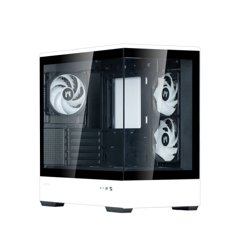 Zalman P30 micro-ATX Gehäuse Tempered Glass Panoramic View - Schwarz/White