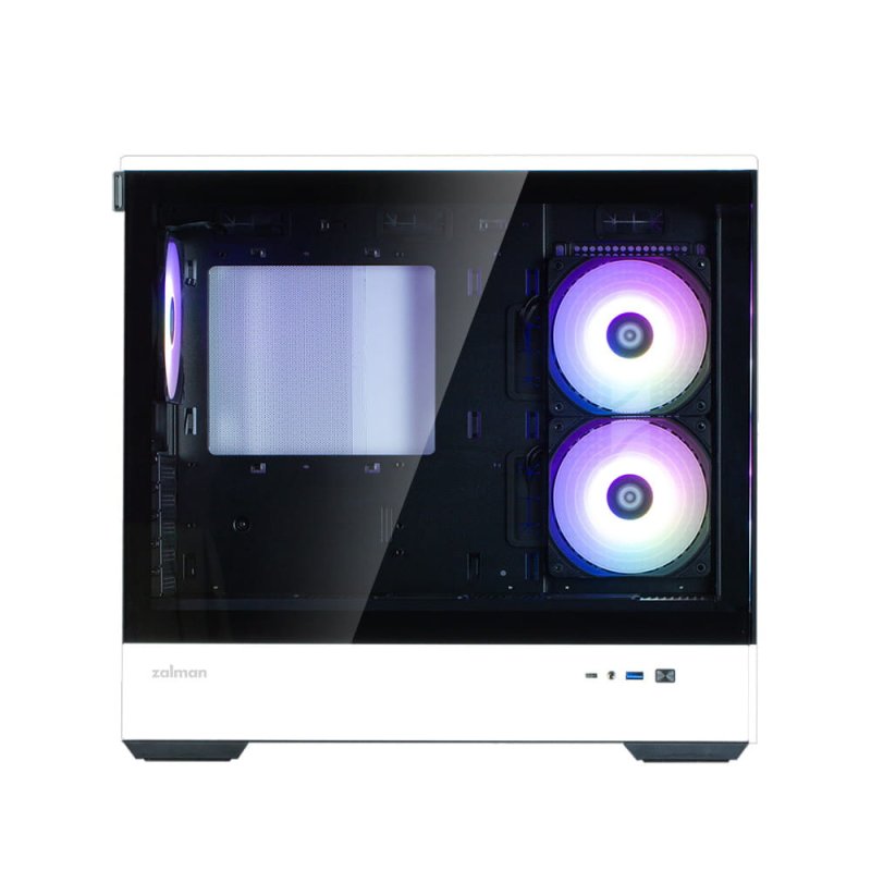 Zalman P30 micro-ATX Gehäuse Tempered Glass Panoramic View - Schwarz/White