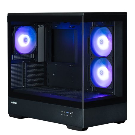 Zalman P30 V2 micro-ATX Gehäuse Tempered Glass Panoramic View - Schwarz