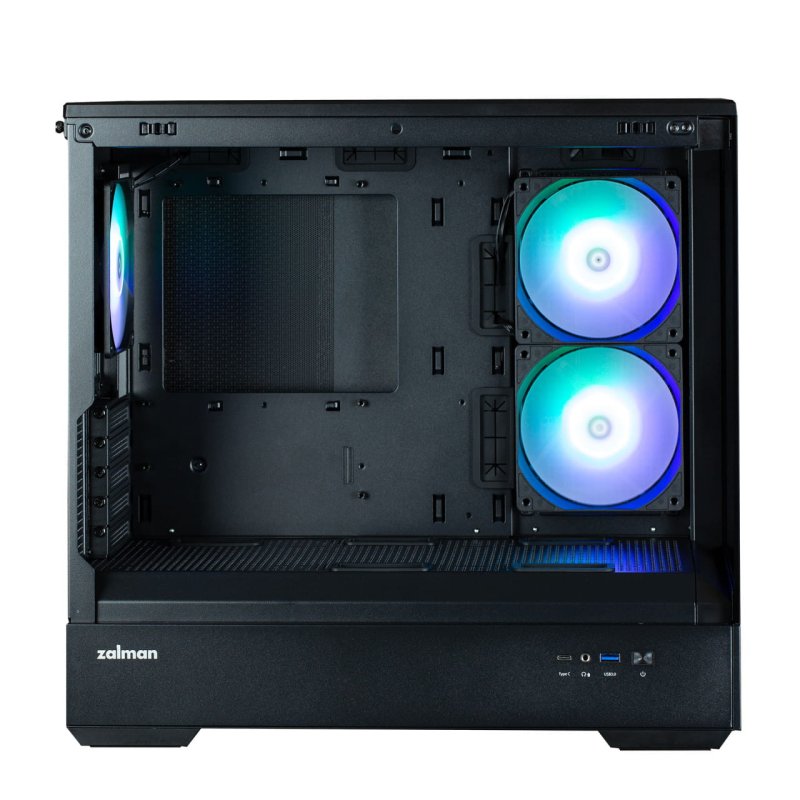 Zalman P30 V2 micro-ATX Gehäuse Tempered Glass Panoramic View - Schwarz