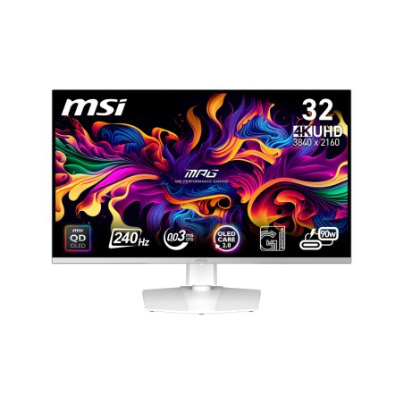 MSI MPG 321URXW QD-OLED écran plat de PC 80 cm (31.5") 3840 x 2160 pixels 4K Ultra HD Blanc