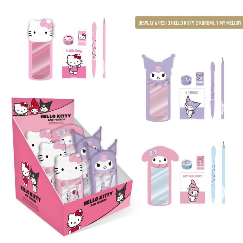 HELLO KITTY & Friends - Display de 6 Sets de Papeterie 6pc