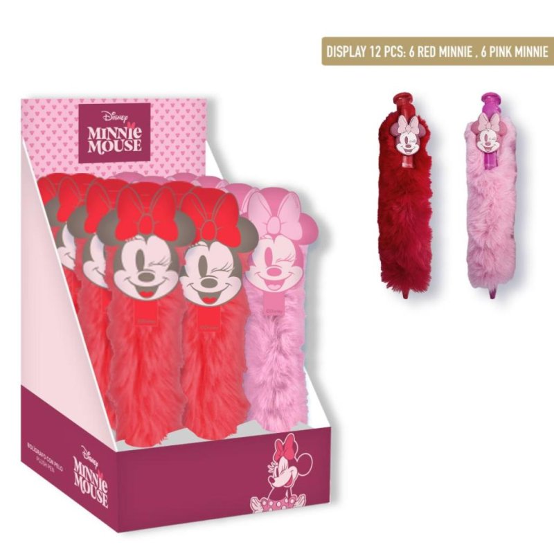 MINNIE - Display de 12 Grands Stylos Fluffy