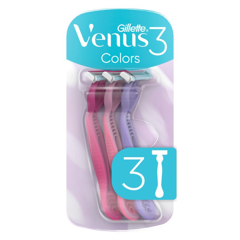 Venus - 3 Colours Disposable Scrapers - Pink/Purple/White - 4 pcs