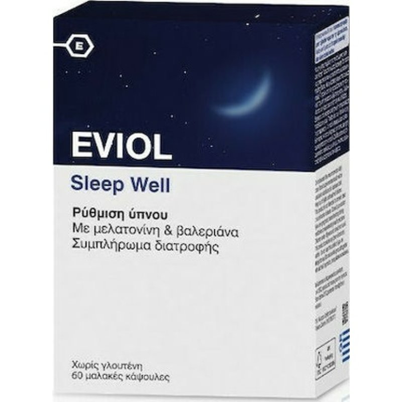 Eviol Sleep Well Melatonin Valerian 60 Soft Capsules