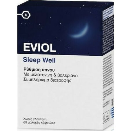 Eviol Sleep Well Melatonin Valerian 60 Soft Capsules