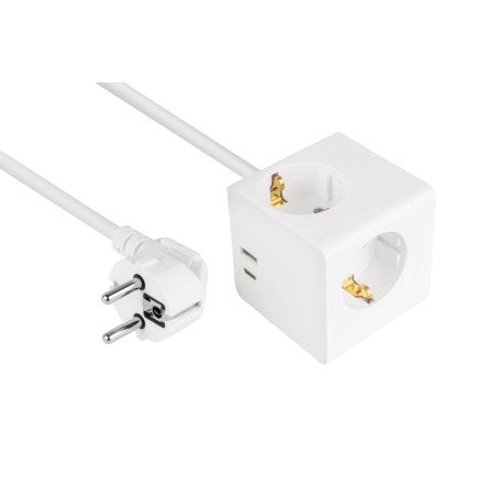 Kabelmeister SW01-W020 multiprise 2 m 2 sortie(s) CA Intérieure Blanc