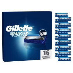 Gillette - Mach3 Turbo Men's Razor Blades - Blue/Grey - 16 pcs