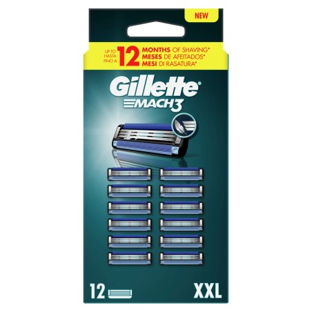 Gillette - Mach3 Men's Razor Blades - Blue/Black - 12 pcs