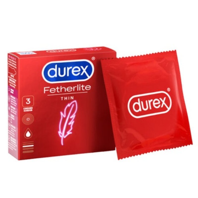 Durex Fetherlite Thin Condoms Sealed Pack Width 52.5mm Sensitive