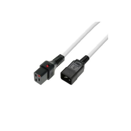 IEC LOCK C20 to C19 power cord White- 2 m