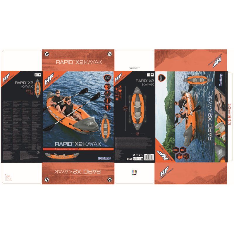 Bestway Hydro-Force Kayak gonflable 2 places Rapid 3,21 m