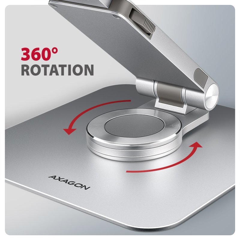 AXAGON STND-L Laptopständer, 10 bis 16 Zoll - aluminium, grau