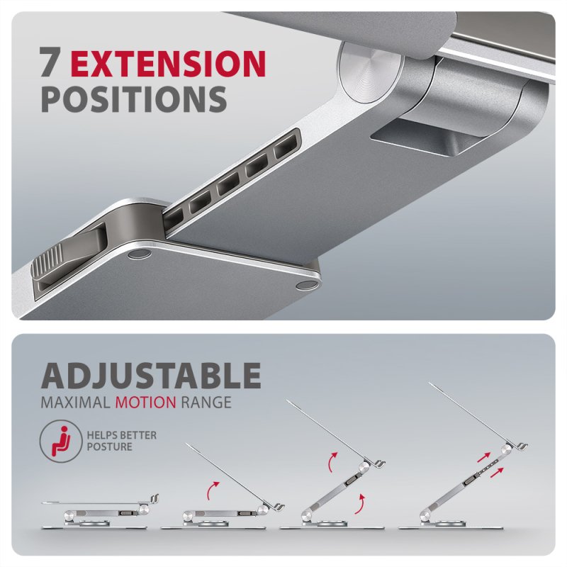 Axagon STND-LR stand with 360° rotation for laptops and tablets