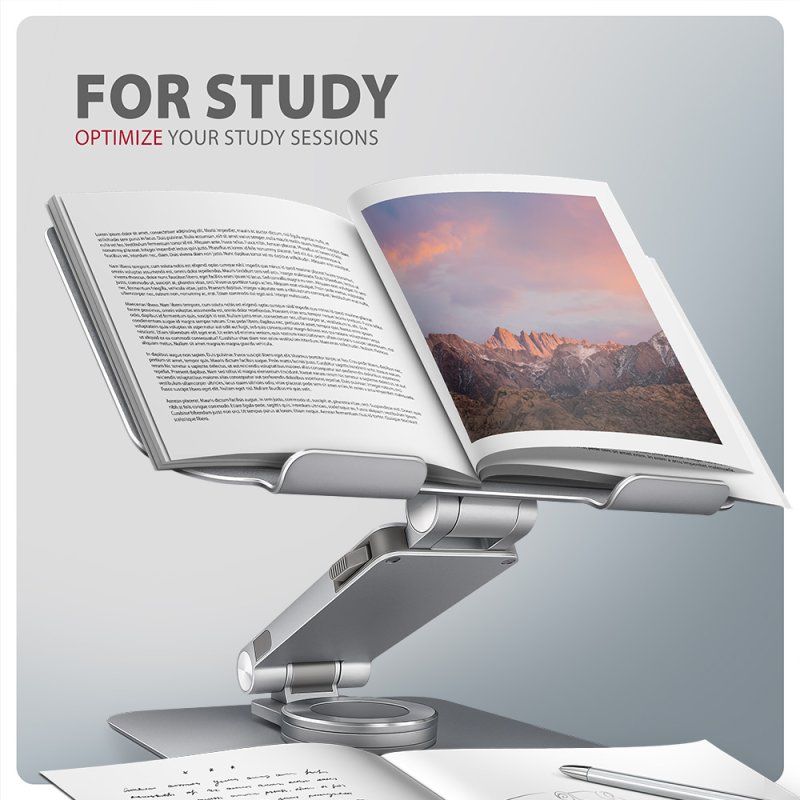 Axagon STND-LR Support de livres Bras pour Laptop Argent 43,9 cm (17.3")