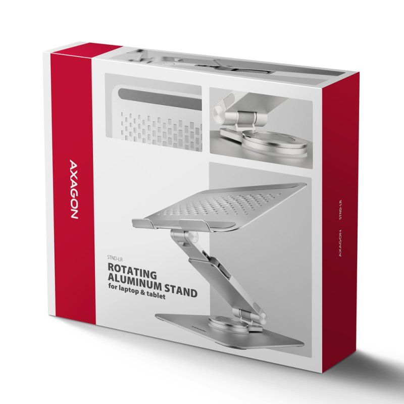 Axagon STND-LR Support de livres Bras pour Laptop Argent 43,9 cm (17.3")