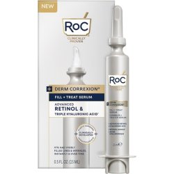 ROC Derm Correxion Serum Fill Treat for Face, Neck, & Jawline Wrinkle Filler Advanced Retinol & Triple Hyaluronic