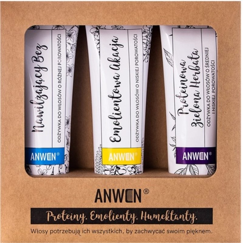 Anwen Hair Care Set for Low Porosity Hair Tea, Acacia, Bez 3x100ml - Pack of 3