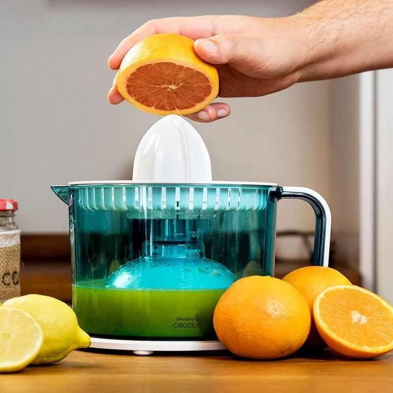 Cecotec ZitrusEasy Basic Hand juicer 40 W Transparent, Turquoise, White