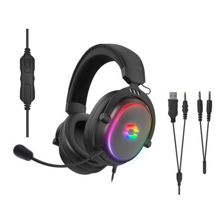 SPEEDLINK CONUX RGB Casque Avec fil Arceau Jouer USB Type-A Noir