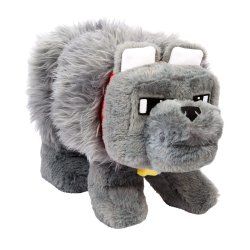 STOCKINK2-Minecraft, le film peluche sonore Dennis le loup 20 cm