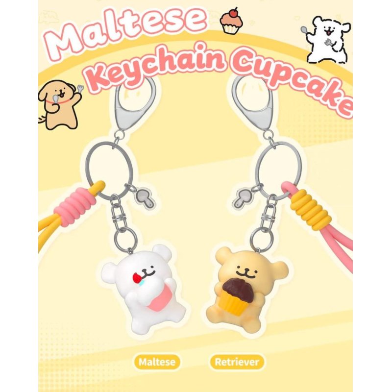 MALTESE - Keychain Cupcake Maltese - Display 10 pcs