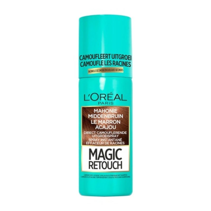 L'Oreal Magic Retouch Instant Root Touch Up Spray Mahogany Medium Brown 75ml