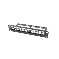 PATCH PANEL LANBERG 12 PUERTOS 1U RACK 19-ORGANIZADOR MODULOS KEYSTONE NEGRO