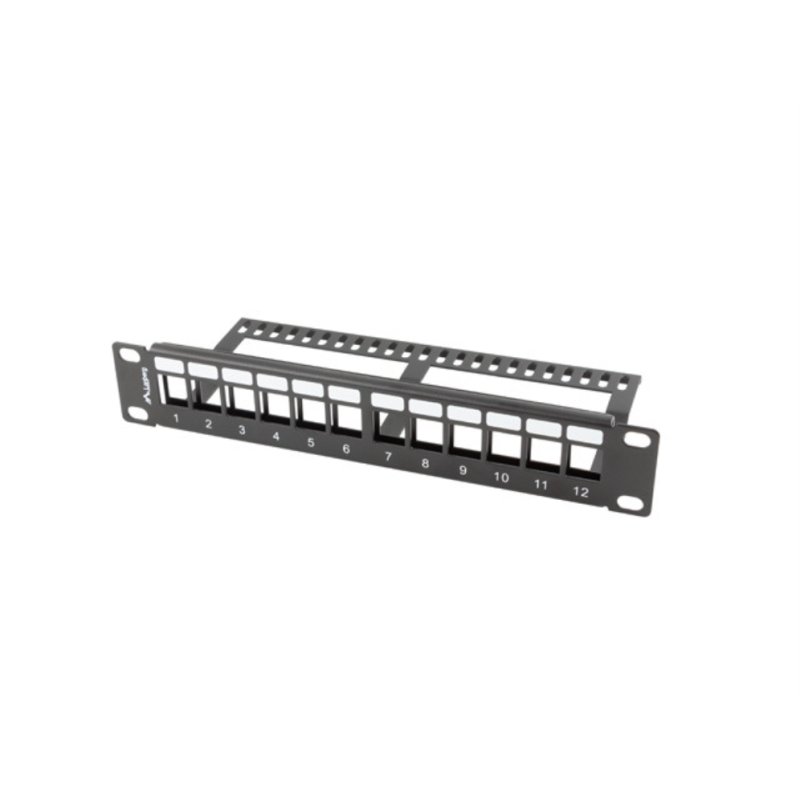 PATCH PANEL LANBERG 12 PUERTOS 1U RACK 19-ORGANIZADOR MODULOS KEYSTONE NEGRO