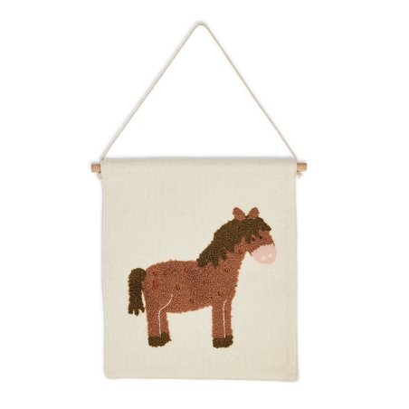 Smallstuff - Wall deco, horse - Natural - 37x33 cm (40023-14)