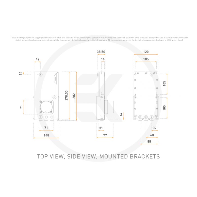 EK Water Blocks EK-Quantum Kinetic3 FLT D5 PWM Ausgleichsbehälter-Pumpen-Kombination - 240mm, D-RGB, Acry