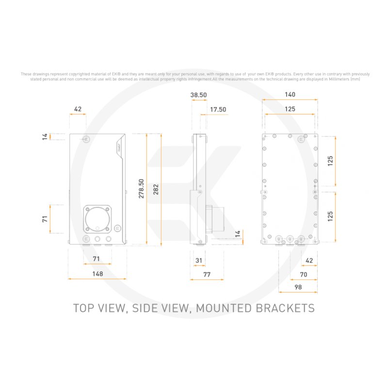 EK Water Blocks EK-Quantum Kinetic3 FLT D5 PWM Ausgleichsbehälter-Pumpen-Kombination - 280mm, D-RGB, Acryl