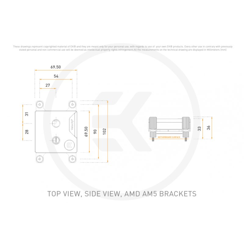 EK Water Blocks Quantum Velocity³ 1700/1851/AM5 - Plexi