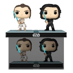 Star Wars pack 2 POP! Movie Moments Vinyl Bobble Head Kylo & Rey 9 cm
