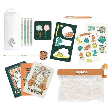 GARDFIELD - Set de Papeterie avec 3 Notebooks A6 - 10pc.