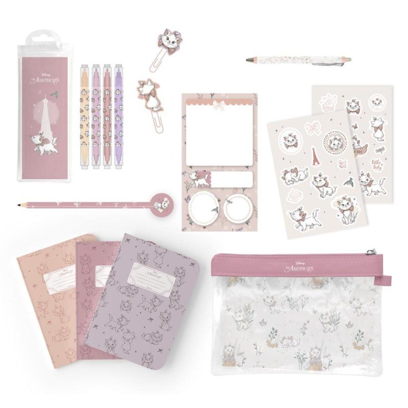 MARIE - Set de Papeterie avec 3 Notebooks A6 - 10pc.
