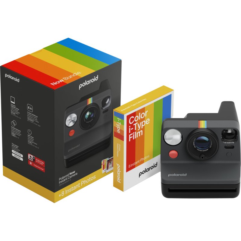 Polaroid - Now Gen 3 Black - Bundle with Color Film (8 photos)