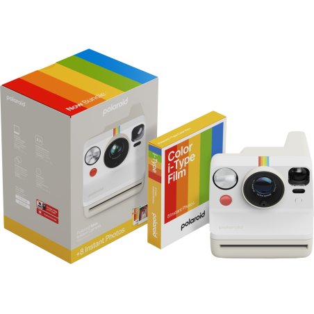Polaroid - Now Gen 3 Pebble White - bundle with Color Film (8 photos)