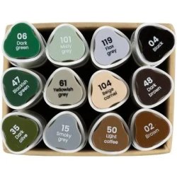 Creative - Illustration Marker, line 1 8 mm, Nature colours, 12pc/ 1 pack - ()