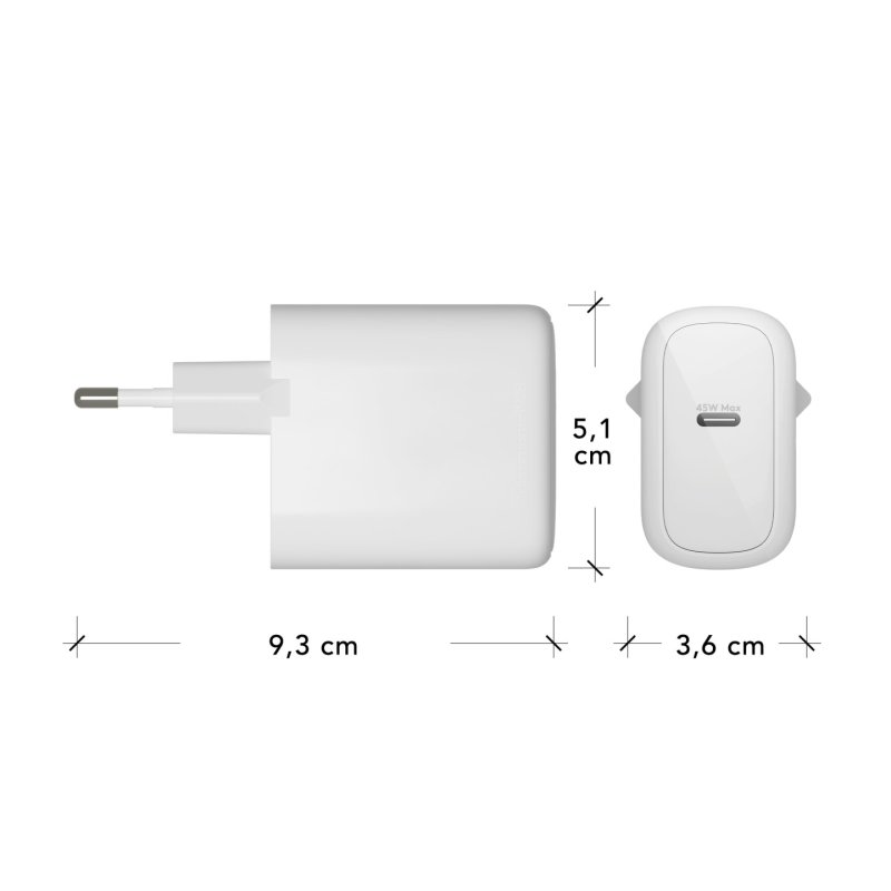 Dbramante1928 - Re-charge - EU Wall Charger - USB-C 45W - White