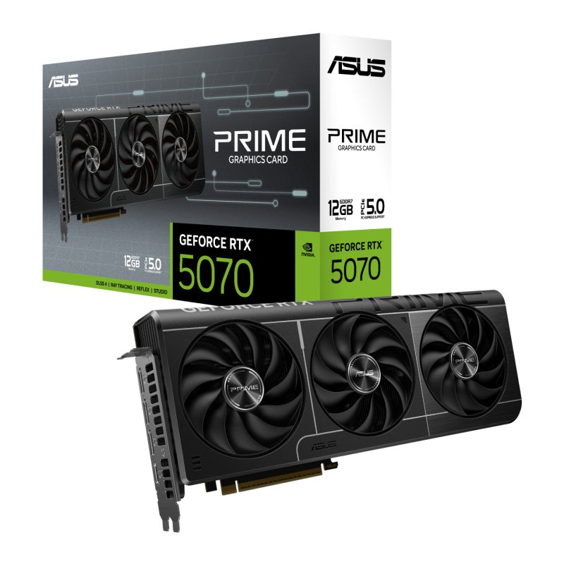 Asus PRIME RTX5070, PCIe5, 12GB DDR7, HDMI, 3 DP, Compact 2.5 Slot Design