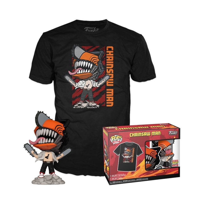 Chainsaw Man POP! & Tee set figurine et T-Shirt Chainsaw Man Leaping (M)