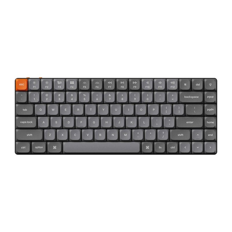K3 Max (grau/orange, DE-Layout, Gateron Low Profile 2.0 Mechanical Brown, Hot-Swap, Aluminiumrahmen, RGB)