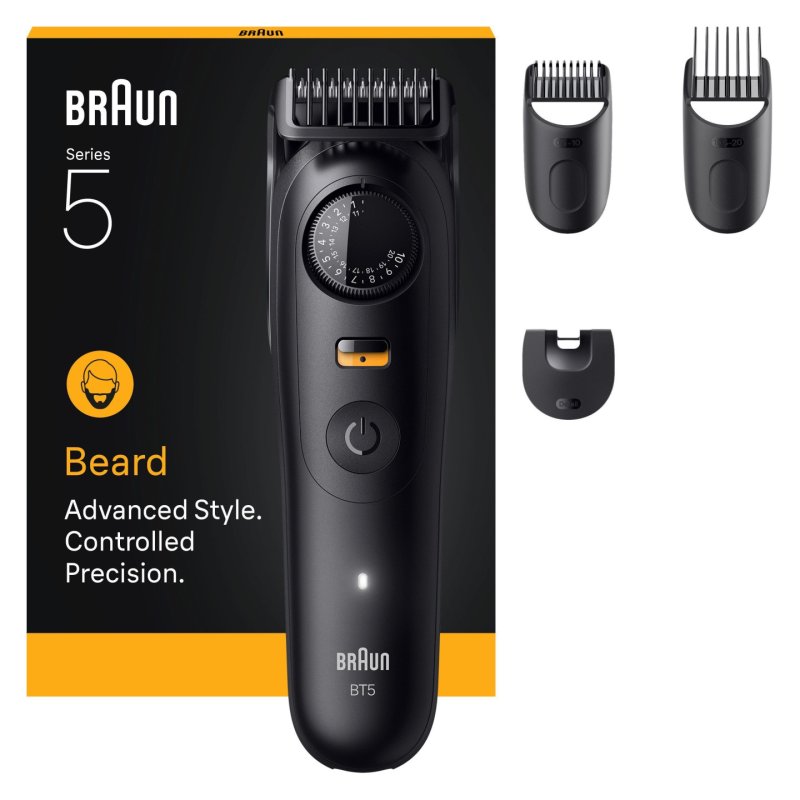 Braun - Beard Trimmer Series 5, 4 Styling Tools, BT5520 - Black