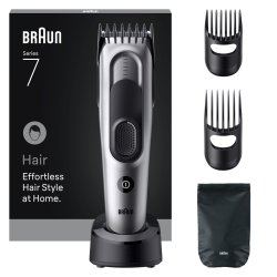 Braun - Hair Clipper Series 7, 5 Styling Tools, HC7590 - Grey