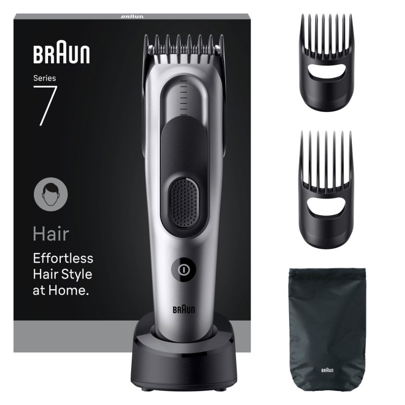 Braun - Hair Clipper Series 7, 5 Styling Tools, HC7590 - Grey