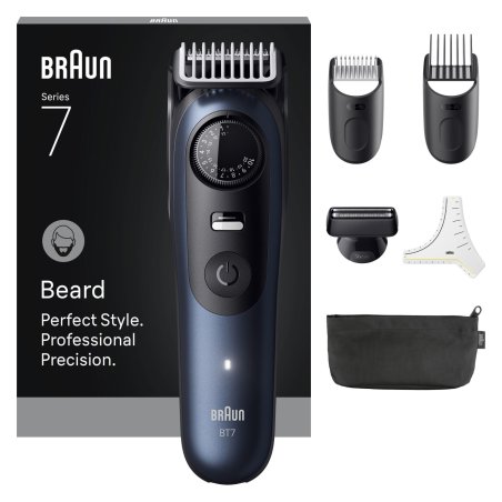 Braun - Beard Trimmer Series 7, 6 Barbering Tools, BT7520 - Black / Deep Blue