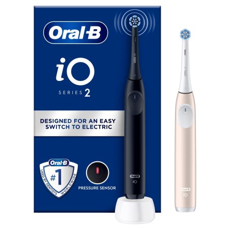 Oral B - iO 2 Duo Electric Toothbrushes - Night Black & Calm Pink