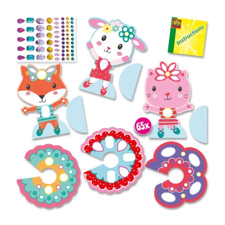 SES Creative 14048 Diamond Dancers - Craft Kit to Make Paper Dancing Dolls - Decorate with 65 Diamond Stickers