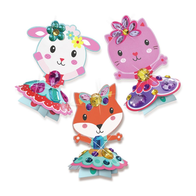 SES Creative 14048 Danseuses en Diamants - Kit Créatif pour Créer des Poupées Danseuses en Papier - Décore avec 65